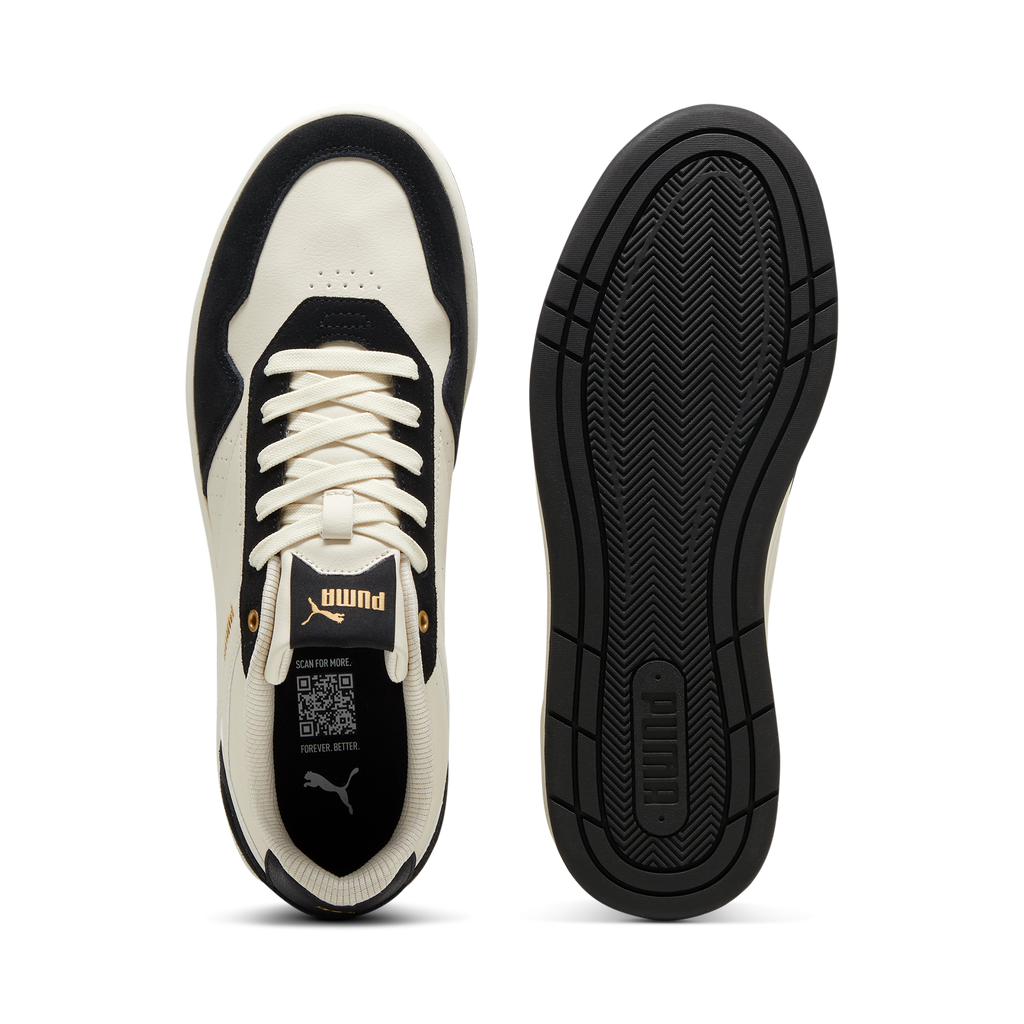 Sneakers casual da uomo bianche e nere con logo Puma Court Classic