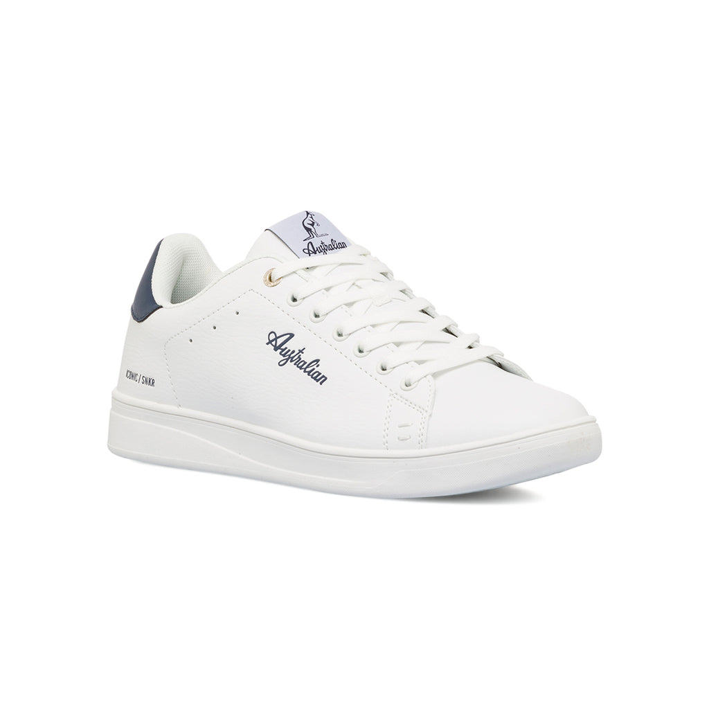 Sneakers bianche da uomo con dettagli blu e logo Australian