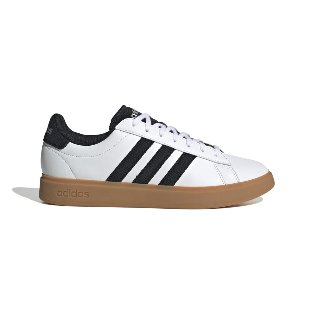 Sneakers casual da uomo bianche e nere con logo adidas Grand Court 2.0