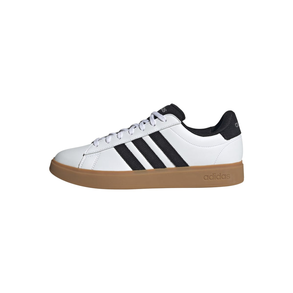 Sneakers casual da uomo bianche e nere con logo adidas Grand Court 2.0