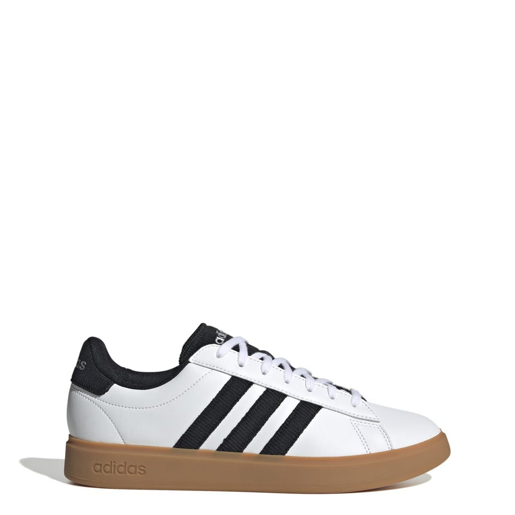 Sneakers casual da uomo bianche e nere con logo adidas Grand Court 2.0