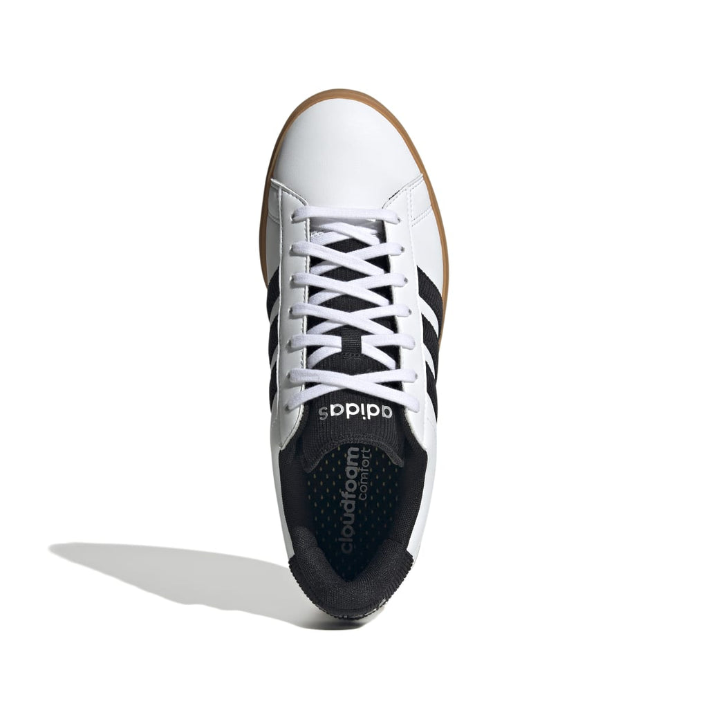Sneakers casual da uomo bianche e nere con logo adidas Grand Court 2.0