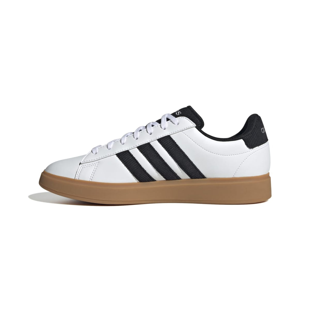 Sneakers casual da uomo bianche e nere con logo adidas Grand Court 2.0