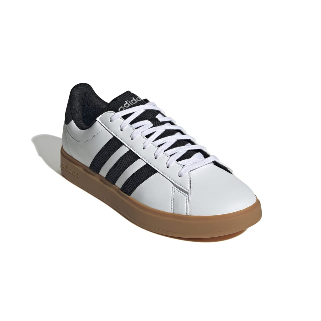 Sneakers casual da uomo bianche e nere con logo adidas Grand Court 2.0