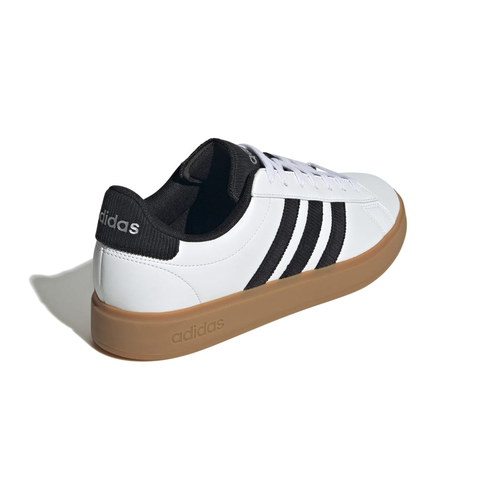 Sneakers casual da uomo bianche e nere con logo adidas Grand Court 2.0
