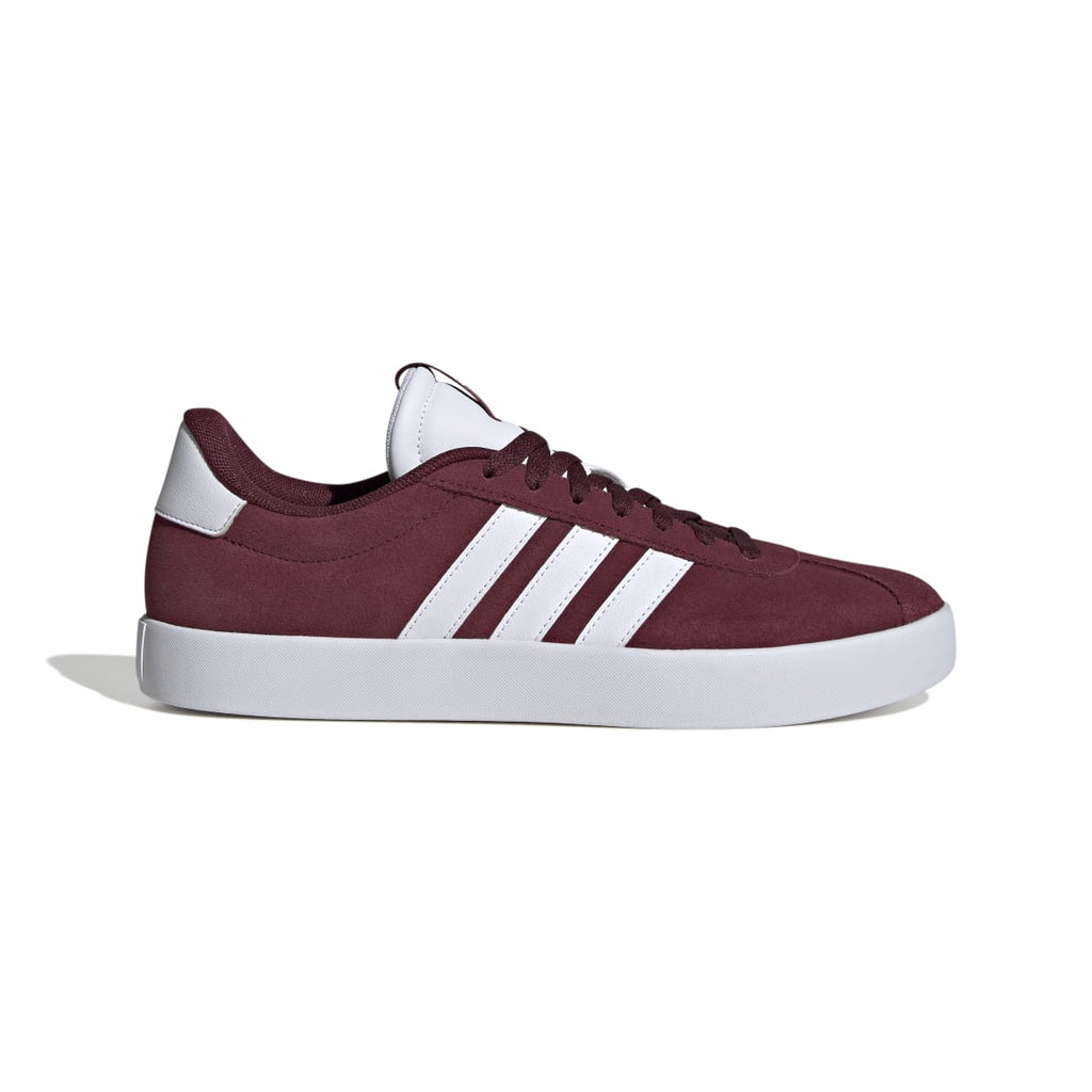 Sneakers da uomo rosso bordeaux in pelle con logo adidas VL Court 3.0