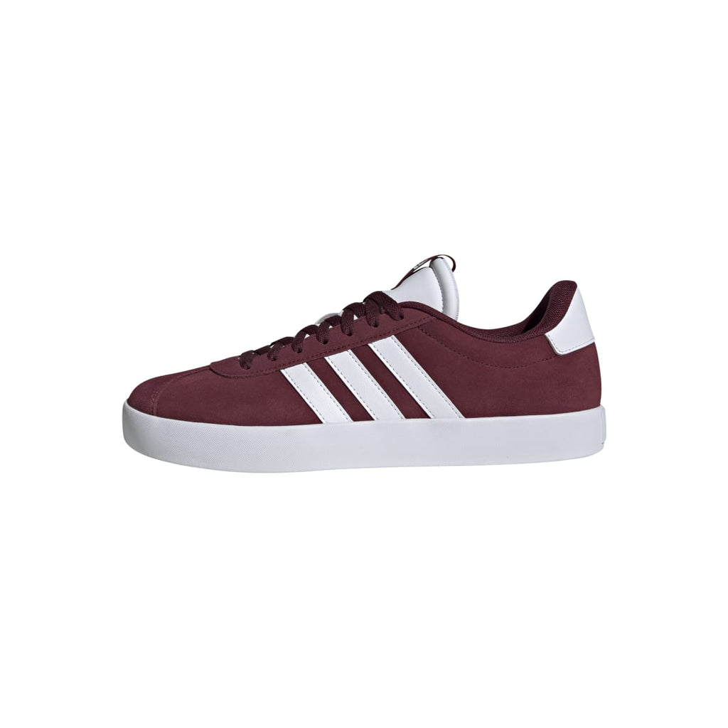 Sneakers da uomo rosso bordeaux in pelle con logo adidas VL Court 3.0