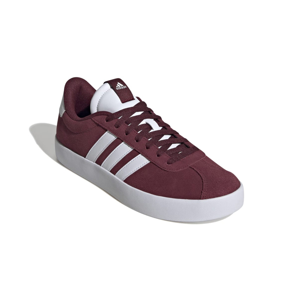 Sneakers da uomo rosso bordeaux in pelle con logo adidas VL Court 3.0