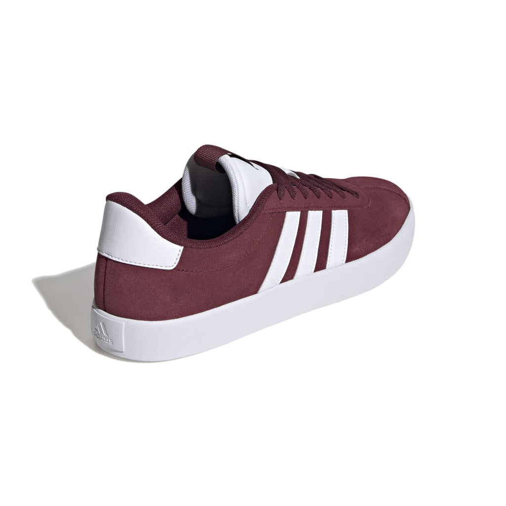 Sneakers da uomo rosso bordeaux in pelle con logo adidas VL Court 3.0