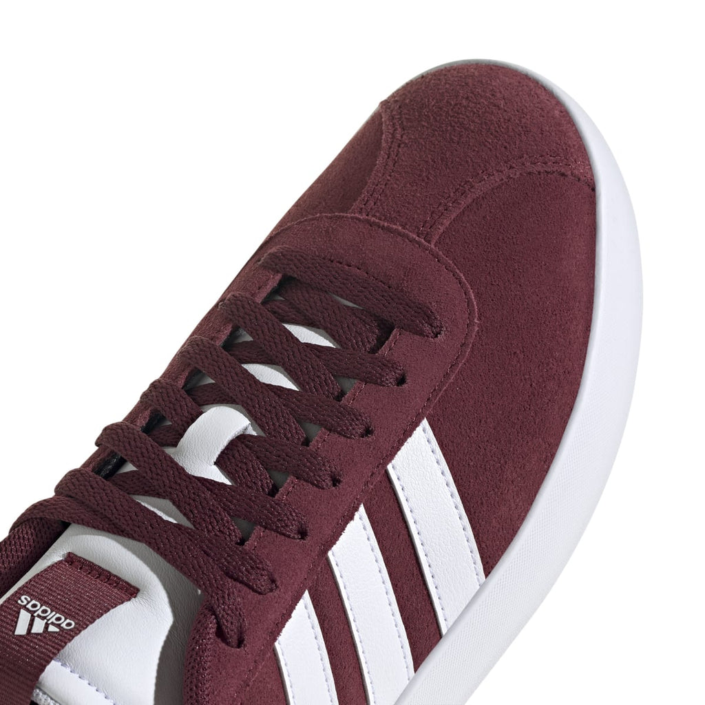 Sneakers da uomo rosso bordeaux in pelle con logo adidas VL Court 3.0