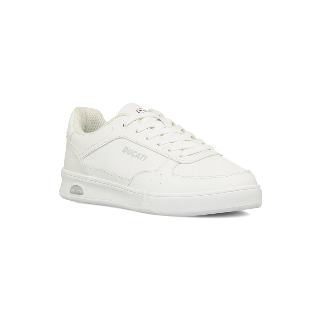 Sneakers bianche da Uomo con logo in contrasto nero Ducati
