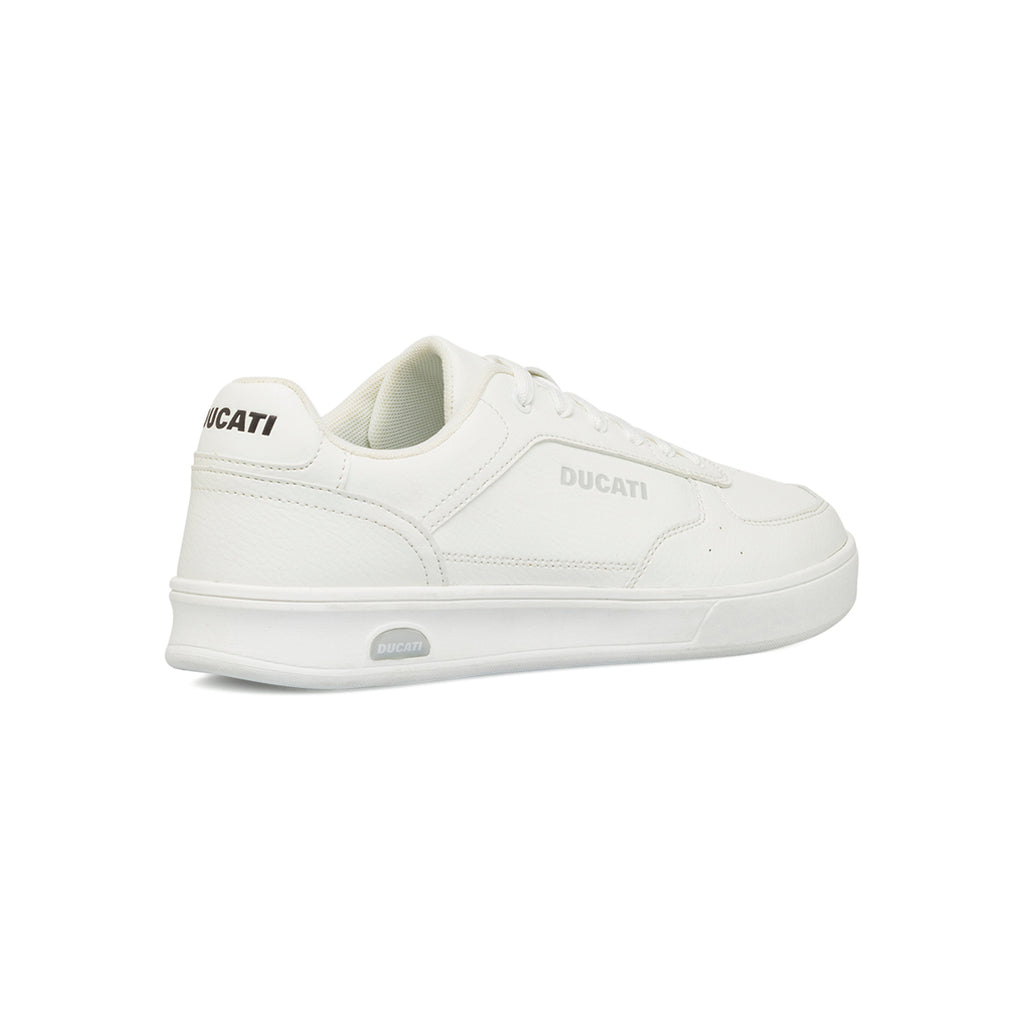 Sneakers bianche da Uomo con logo in contrasto nero Ducati