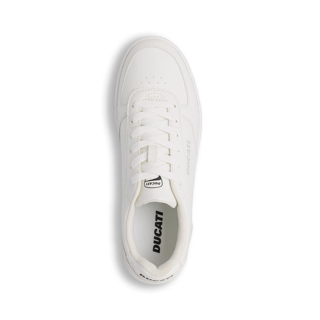 Sneakers bianche da Uomo con logo in contrasto nero Ducati