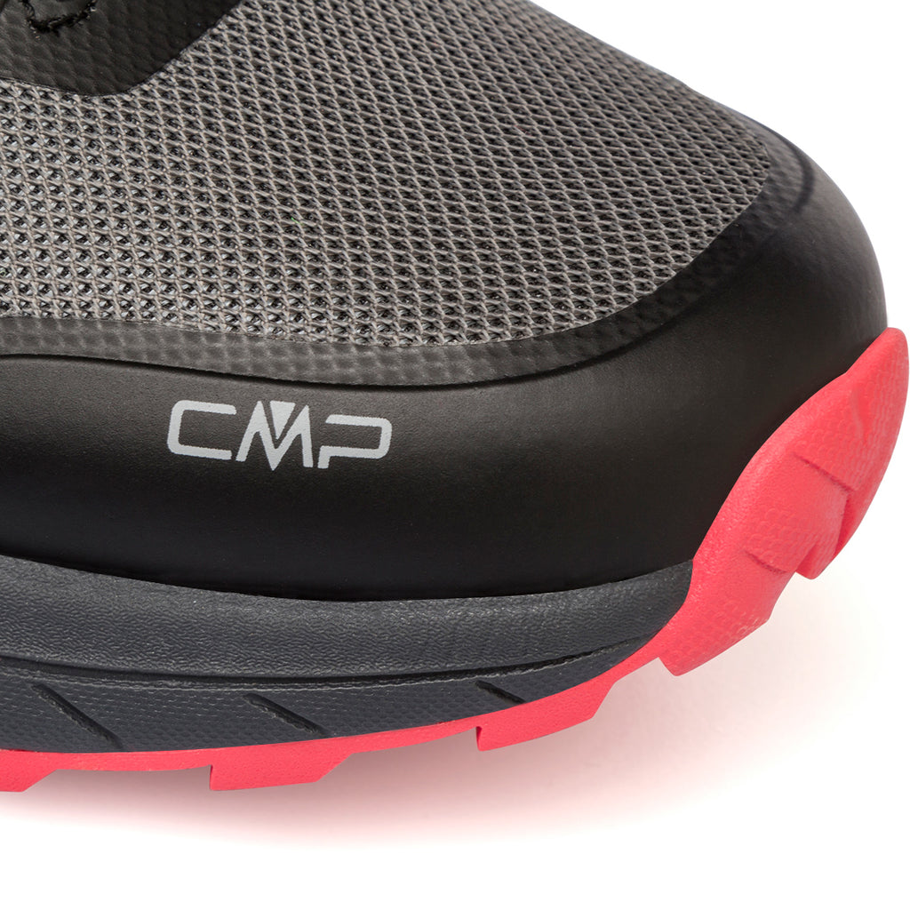 Scarpe da trail running da uomo nere waterproof con dettagli rossi e gialli CMP Phelyx