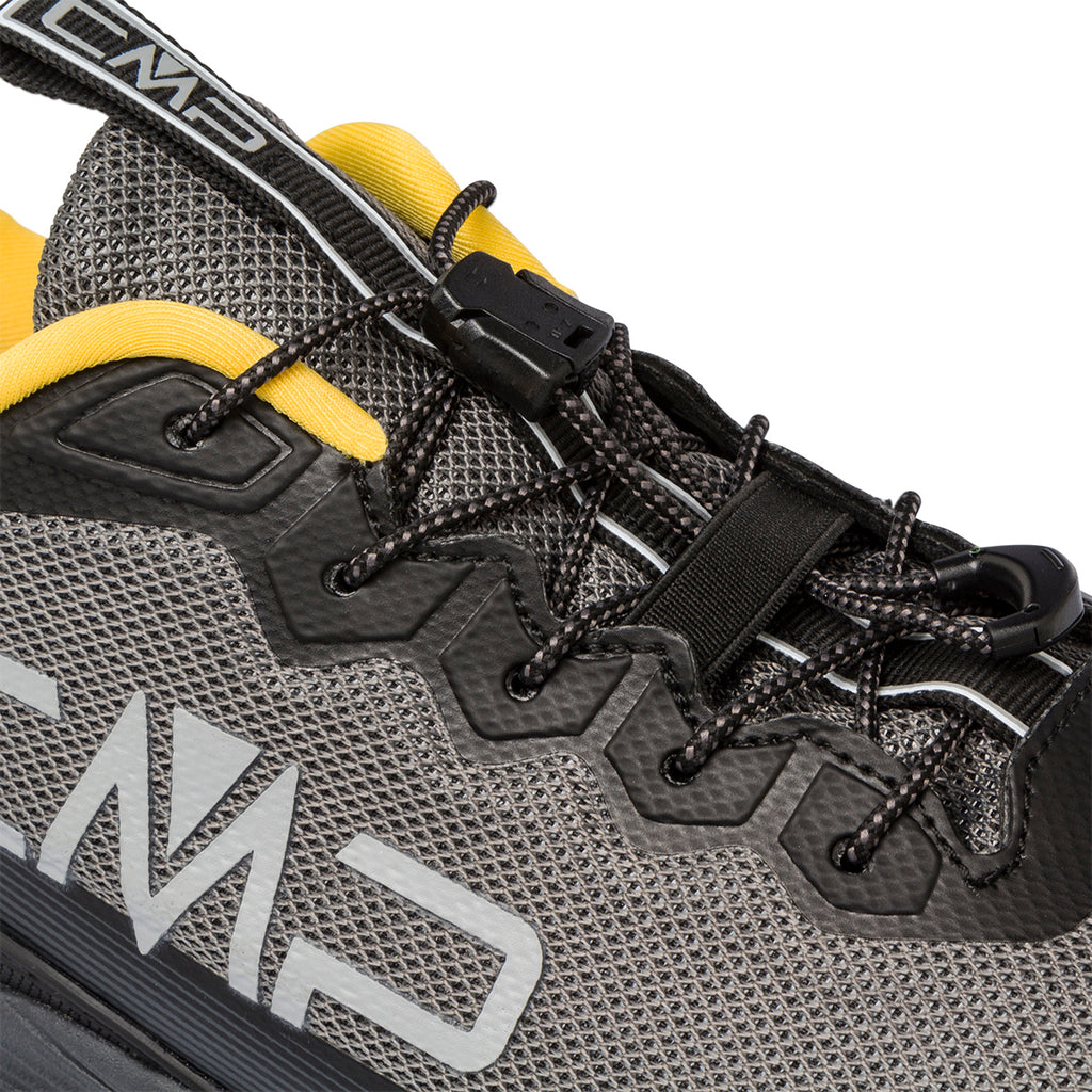 Scarpe da trail running da uomo nere waterproof con dettagli rossi e gialli CMP Phelyx