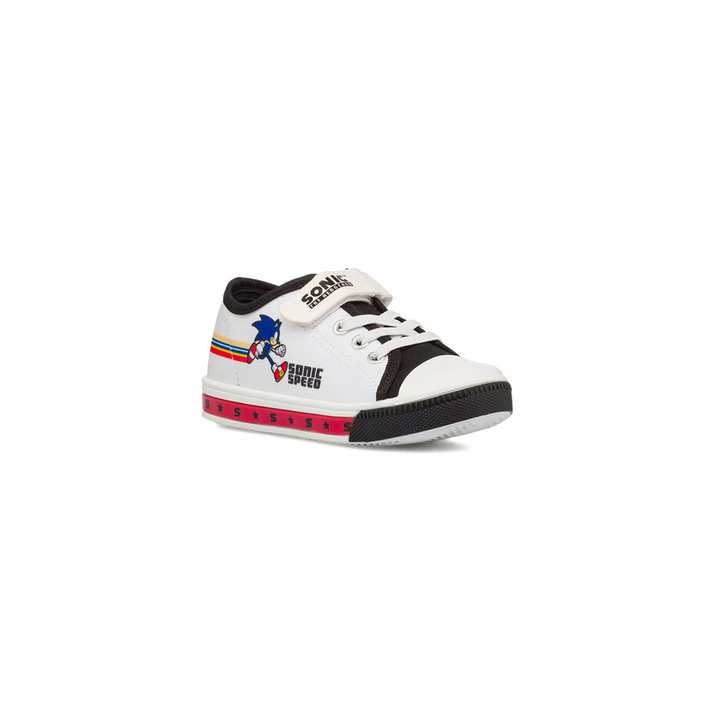 Sneakers da Bambino bianche e nere con Luci nella suola Sonic