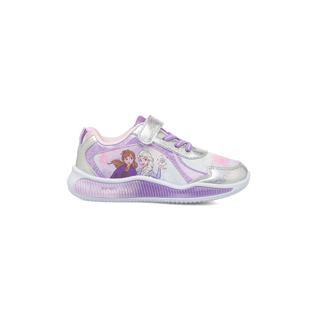 Sneakers da bambina argento e lilla con luci Frozen