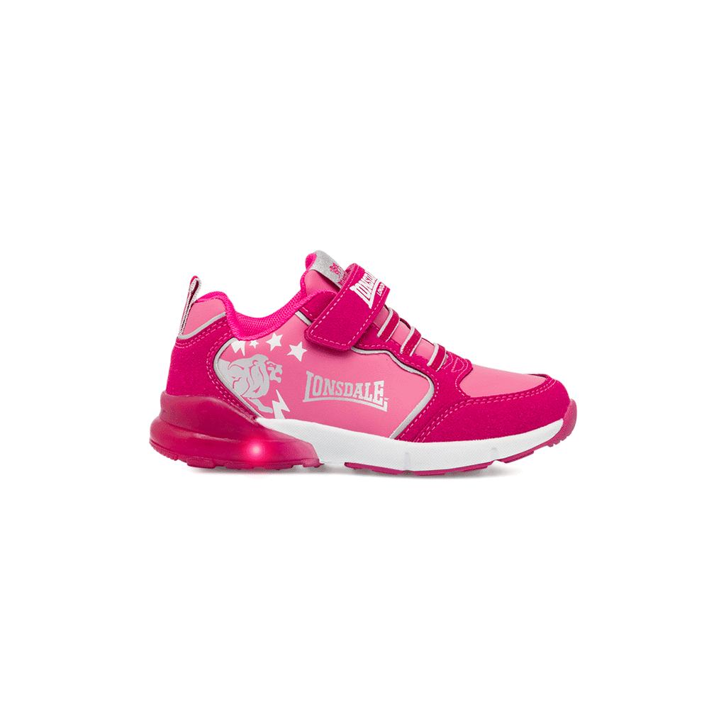 Sneakers da bambina Lonsdale fucsia con luci nella suola