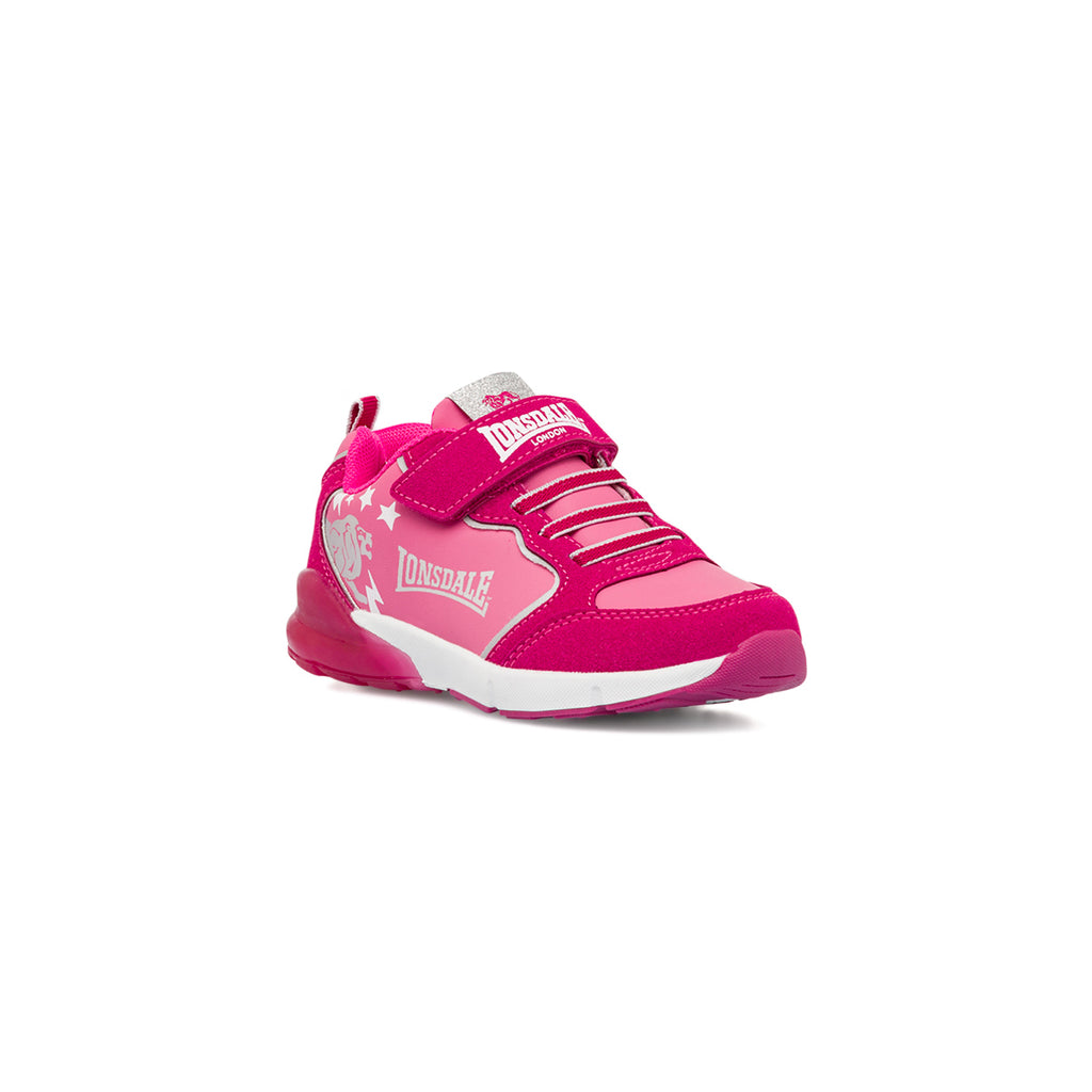 Sneakers da bambina Lonsdale fucsia con luci nella suola
