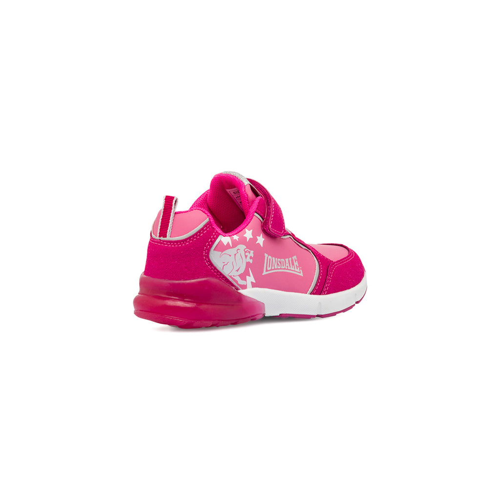 Sneakers da bambina Lonsdale fucsia con luci nella suola
