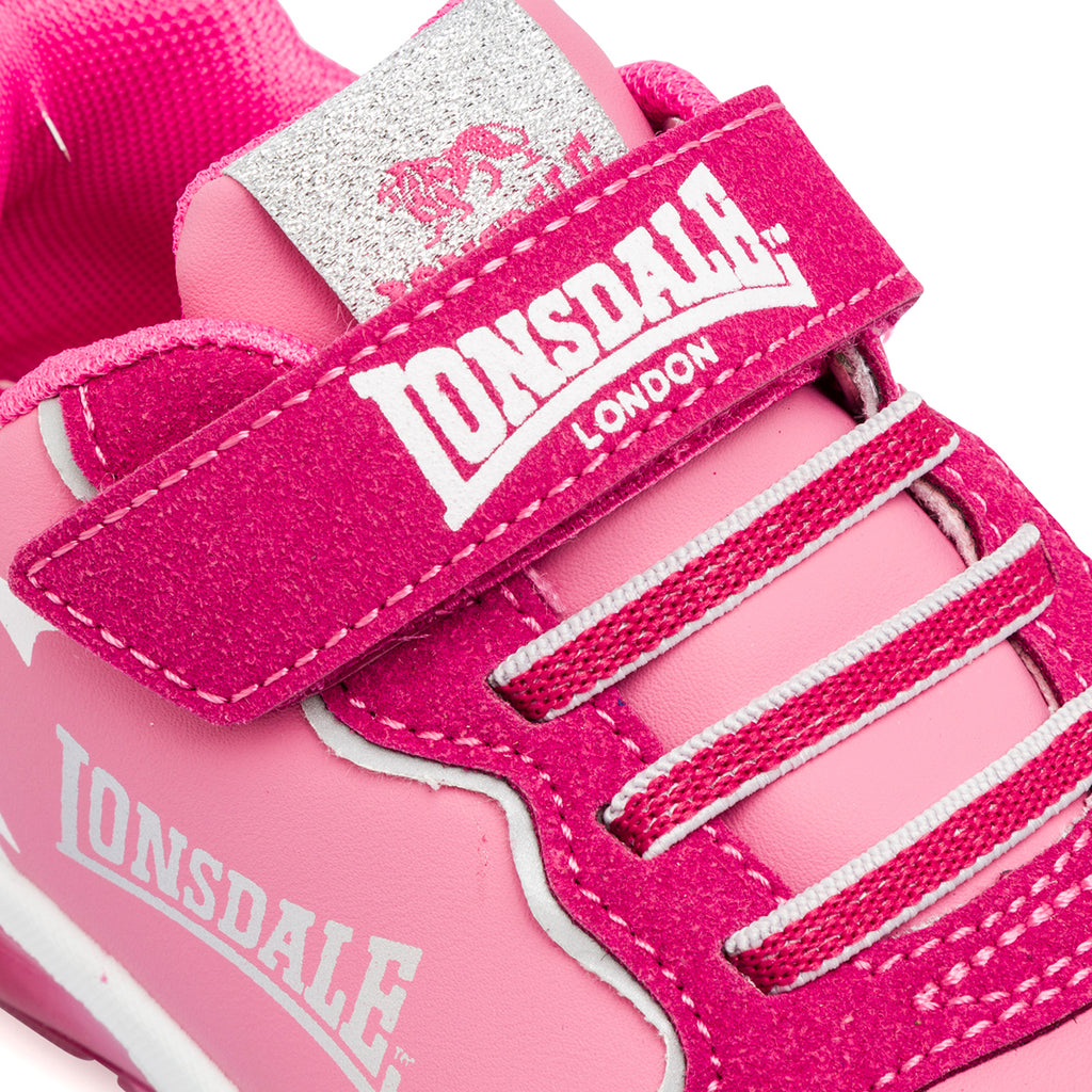 Sneakers da bambina Lonsdale fucsia con luci nella suola
