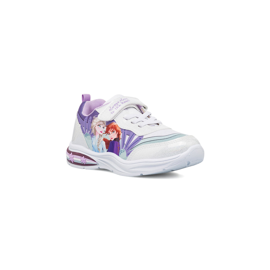 Sneakers argento da bambina Frozen con luci e glitter
