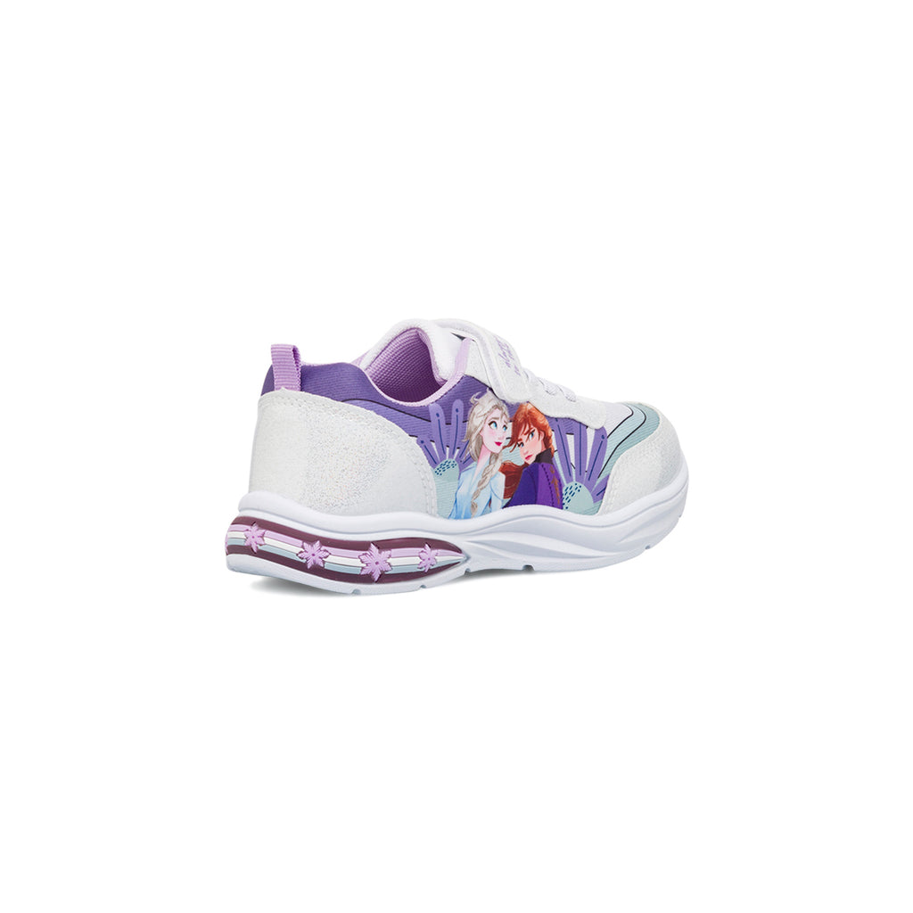Sneakers argento da bambina Frozen con luci e glitter