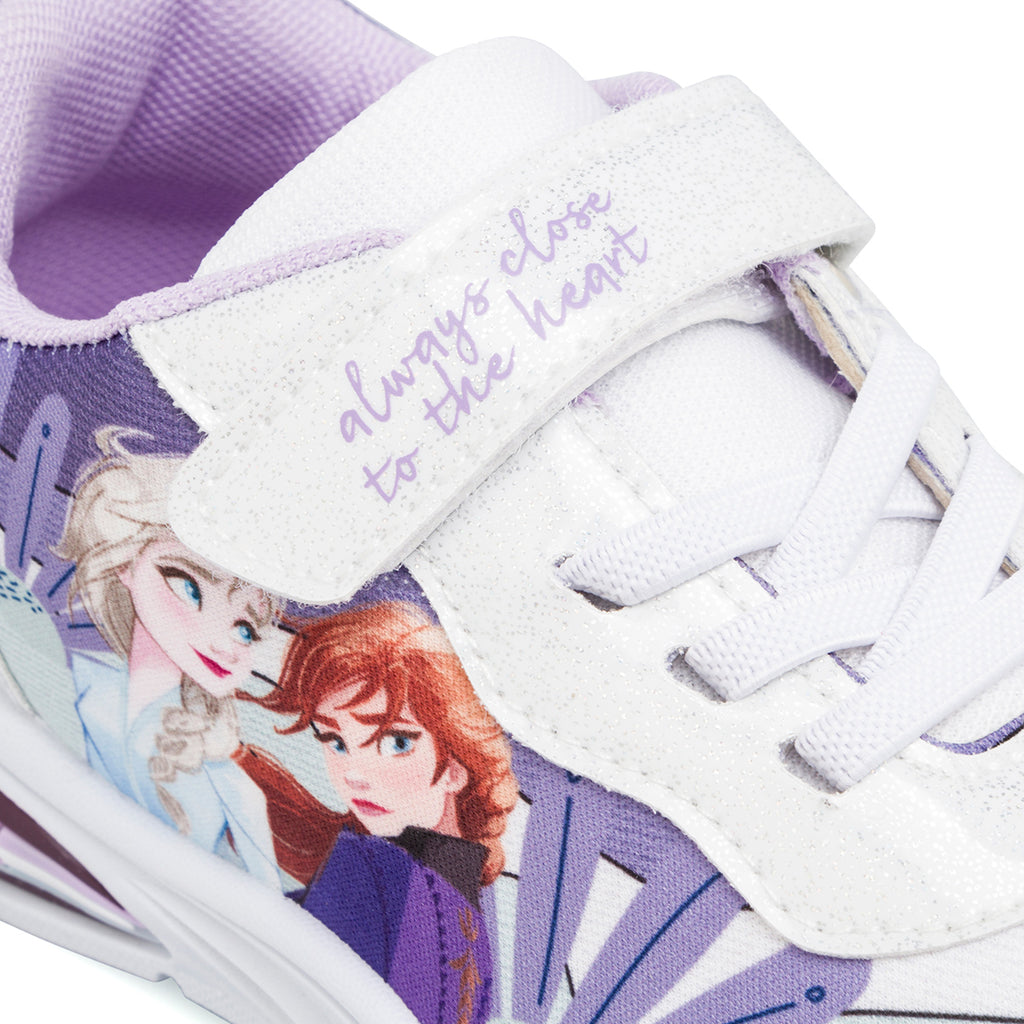 Sneakers argento da bambina Frozen con luci e glitter