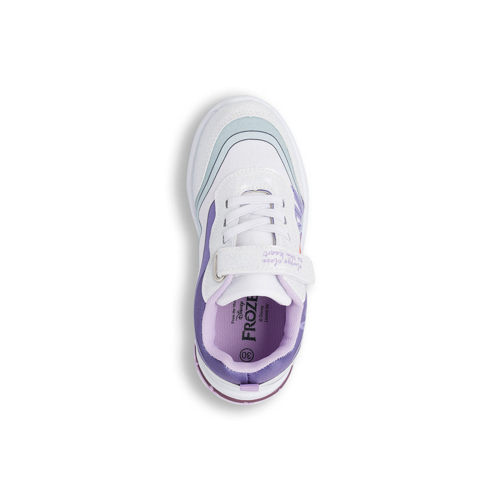 Sneakers argento da bambina Frozen con luci e glitter