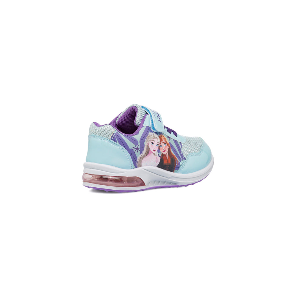 Sneakers da bambina azzurre con stampa e luci nella suola Frozen