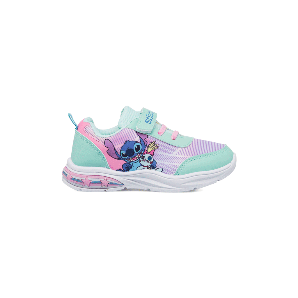 Sneakers azzurre primi passi Stitch con luci
