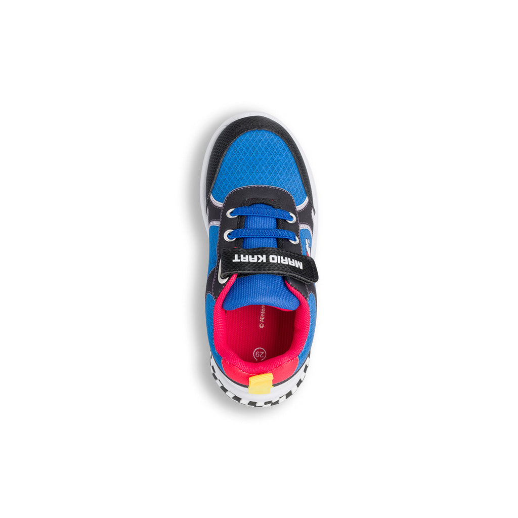 Sneakers da bambino blue e nere con luci nella suola Super Mario