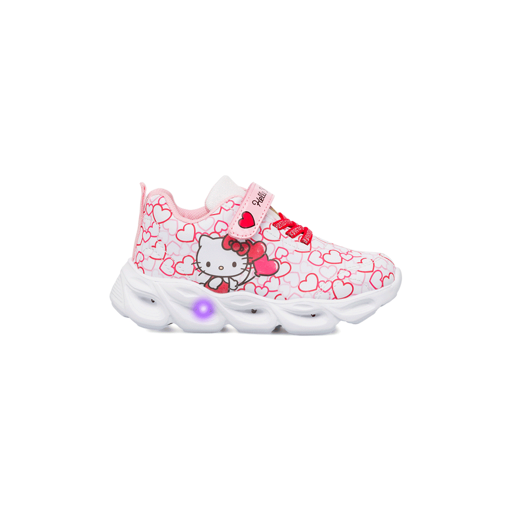 Sneakers bianche da bambina con luci e stampe Hello Kitty