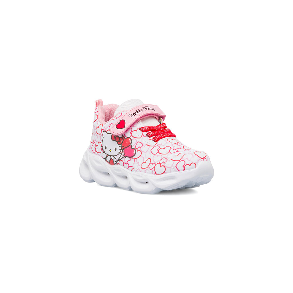Sneakers bianche da bambina con luci e stampe Hello Kitty
