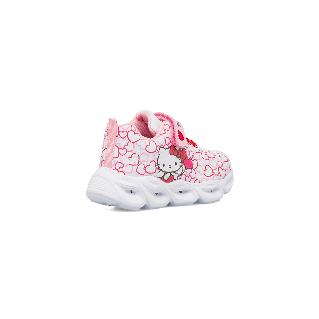 Sneakers bianche da bambina con luci e stampe Hello Kitty