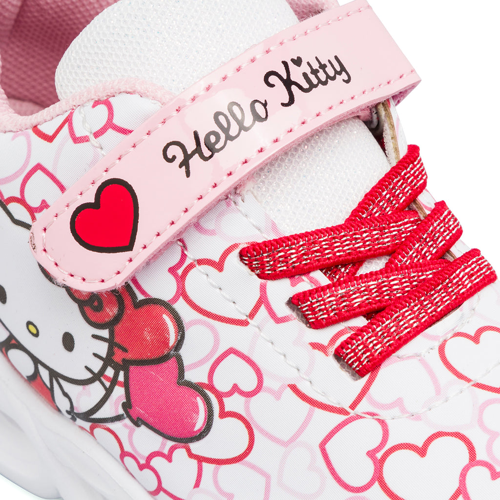 Sneakers bianche da bambina con luci e stampe Hello Kitty