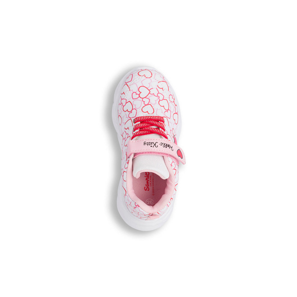 Sneakers bianche da bambina con luci e stampe Hello Kitty