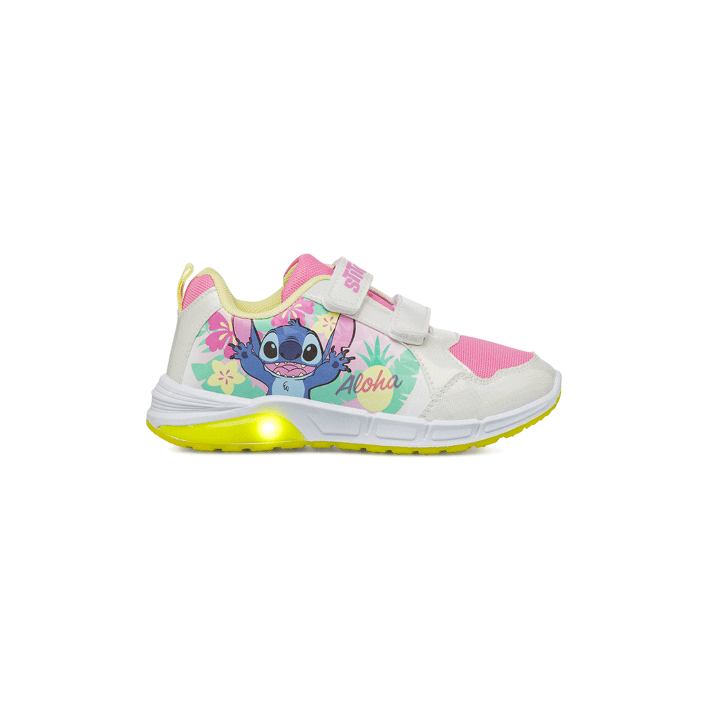 Sneakers Stitch bianche rosa e gialle da Bambina con Lilo e Stitch