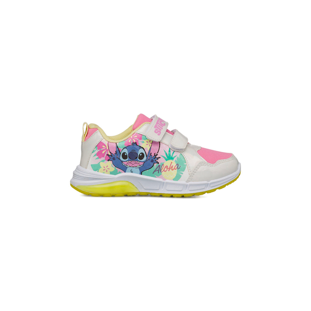 Sneakers Stitch bianche rosa e gialle da Bambina con Lilo e Stitch