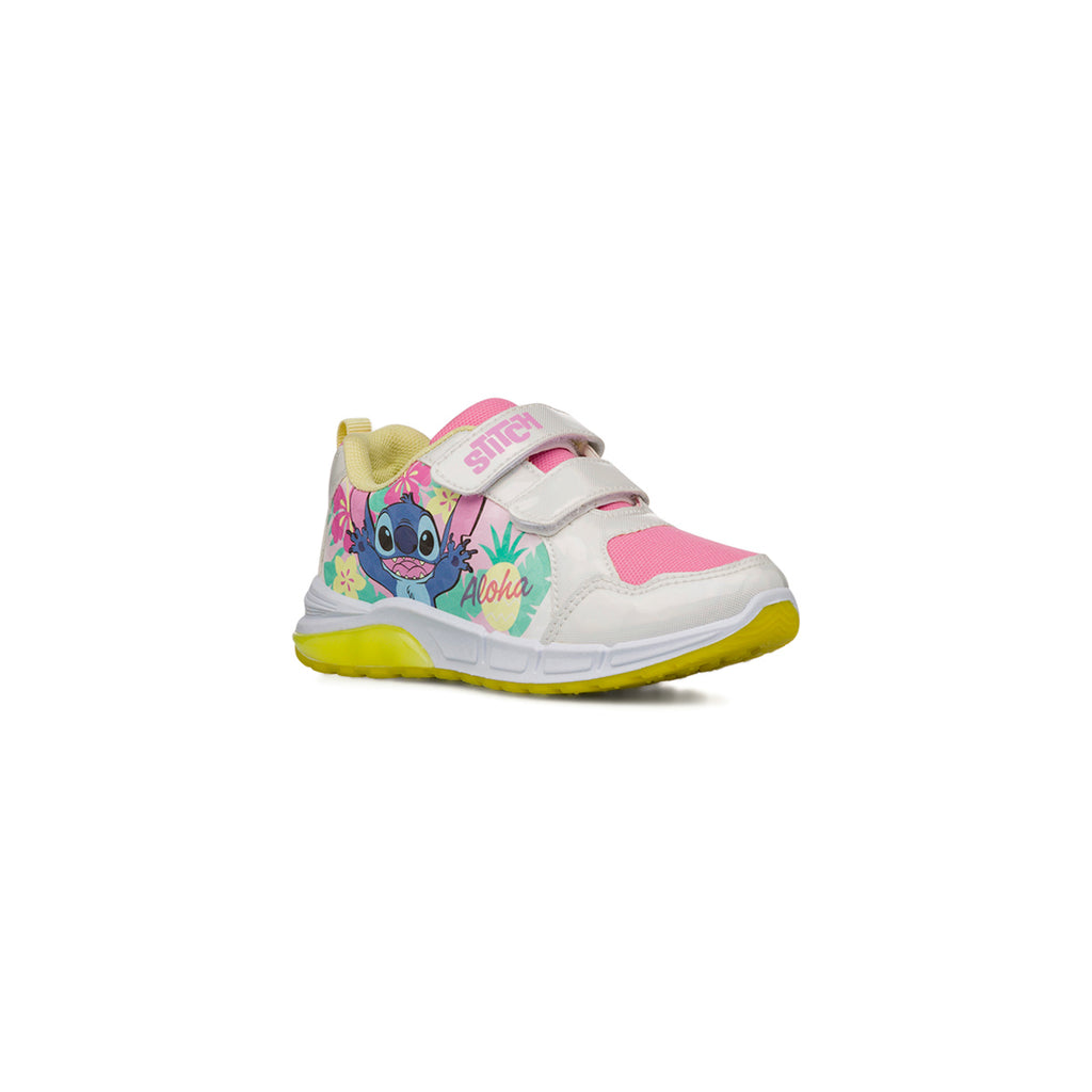 Sneakers Stitch bianche rosa e gialle da Bambina con Lilo e Stitch
