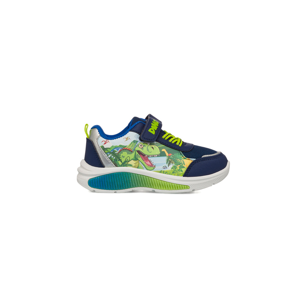 Sneakers blu da Bambino con stampa e luci Dinosauri