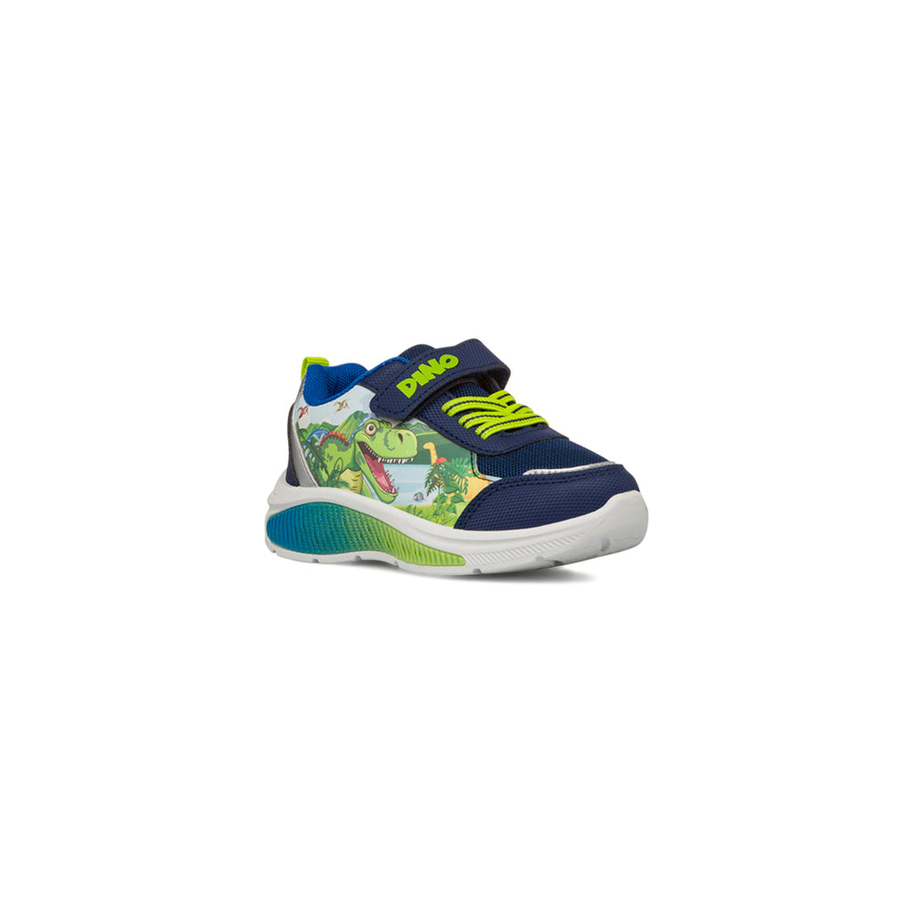Sneakers blu da Bambino con stampa e luci Dinosauri