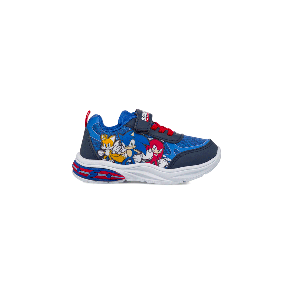 Sneakers blu da Bambino con luci nella tomaia e stampa Sonic