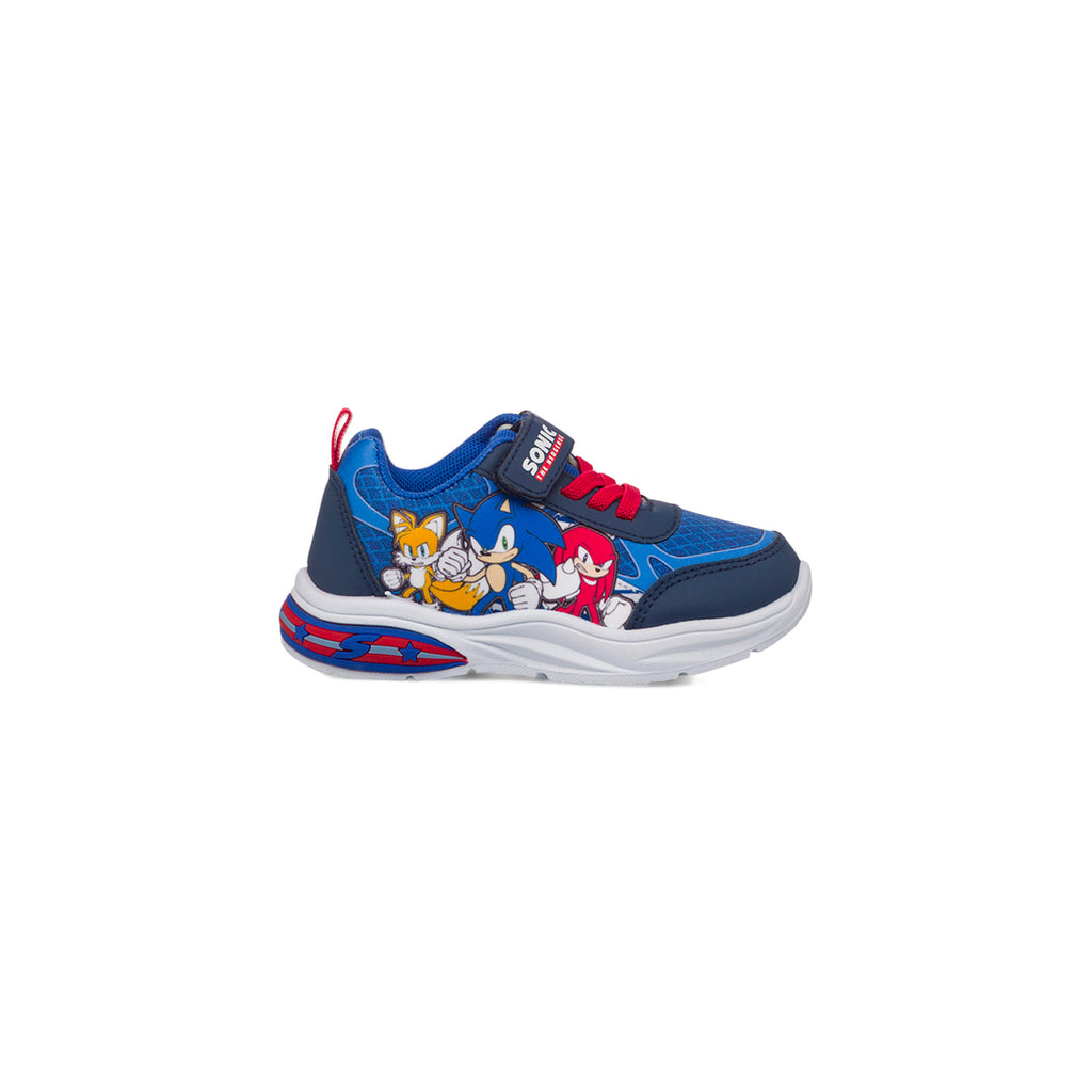 Sneakers blu da Bambino con luci nella tomaia e stampa Sonic