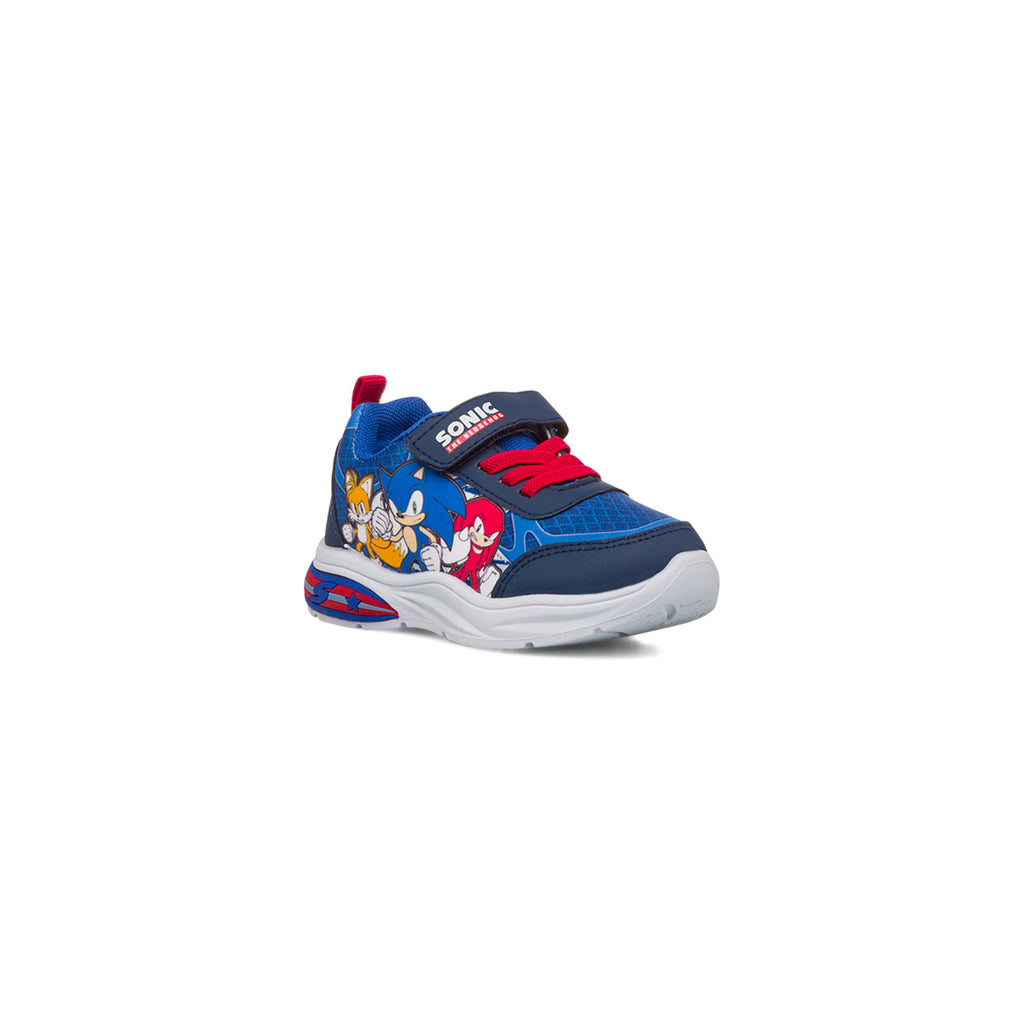 Sneakers blu da Bambino con luci nella tomaia e stampa Sonic