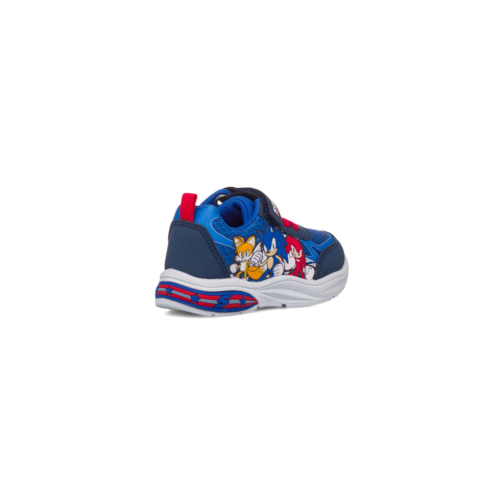 Sneakers blu da Bambino con luci nella tomaia e stampa Sonic