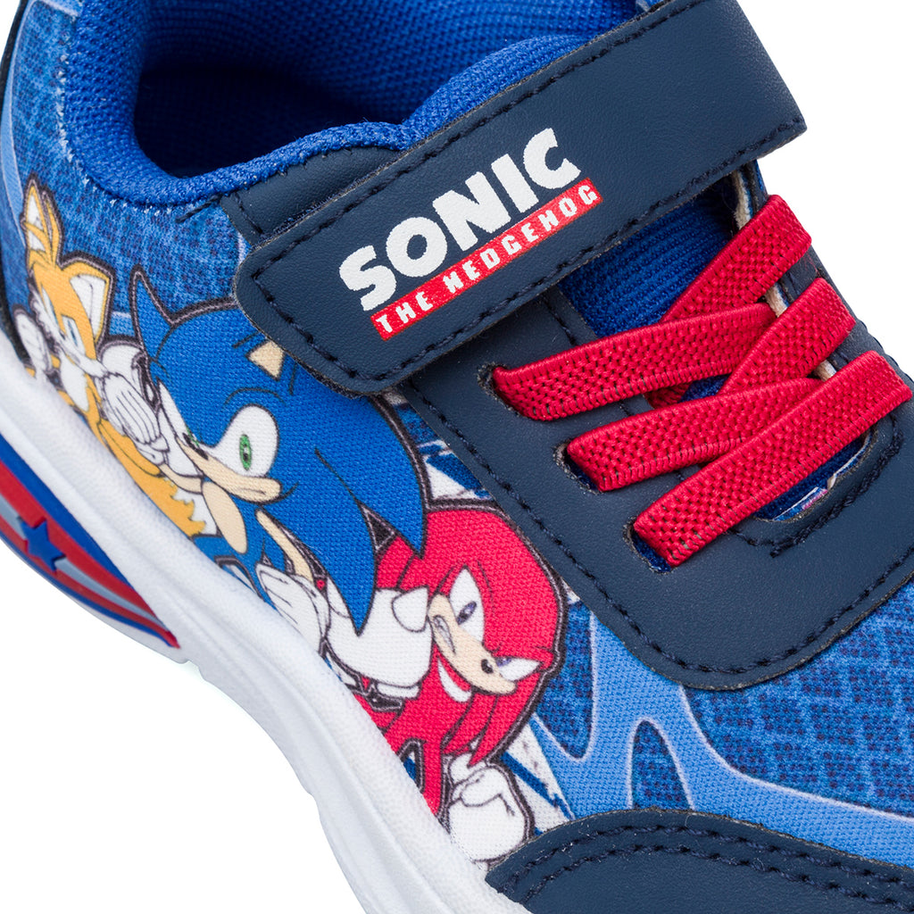 Sneakers blu da Bambino con luci nella tomaia e stampa Sonic