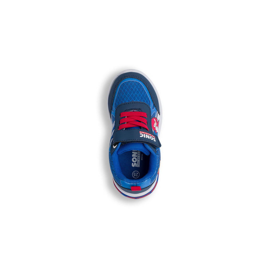 Sneakers blu da Bambino con luci nella tomaia e stampa Sonic