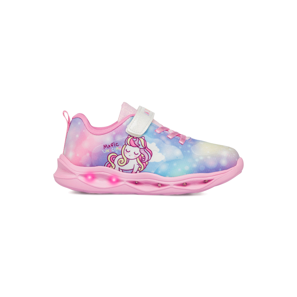 Sneakers con unicorno rosa da bambina con Luci nella suola Unicorno
