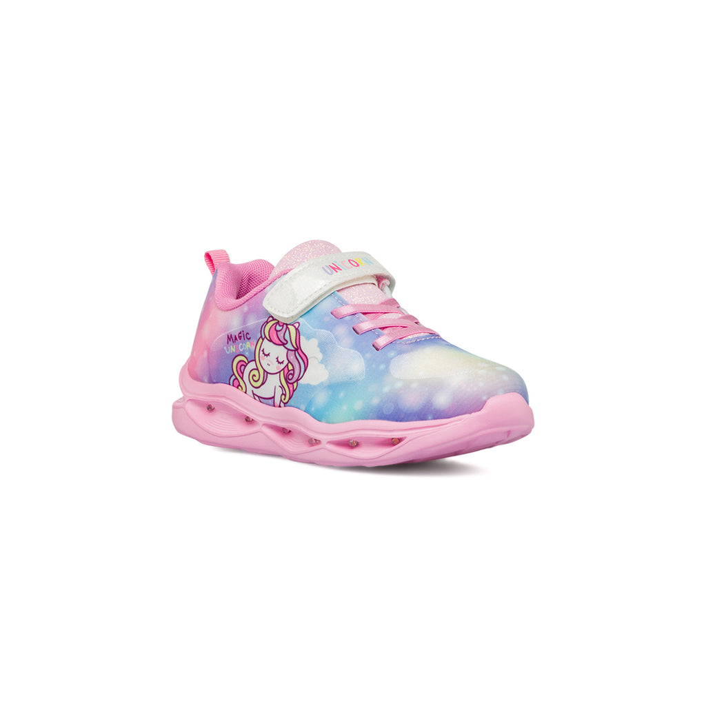 Sneakers con unicorno rosa da bambina con Luci nella suola Unicorno